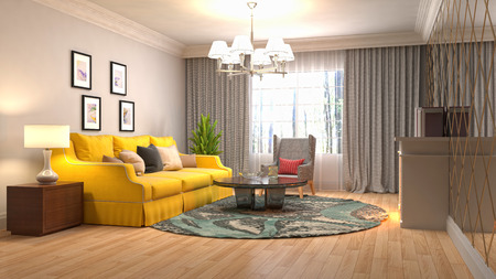 Interior of the living room. 3D illustrationの写真素材