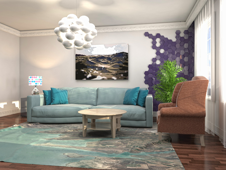 Interior of the living room. 3D illustrationの写真素材