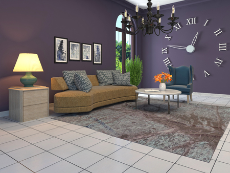 Interior of the living room. 3D illustrationの写真素材