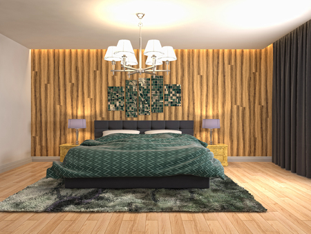 Bedroom interior. 3d illustrationの写真素材
