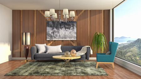 Interior of the living room. 3D illustration
