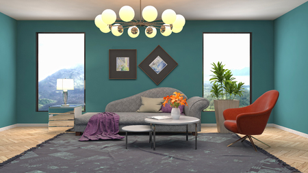 Interior of the living room. 3D illustrationの写真素材