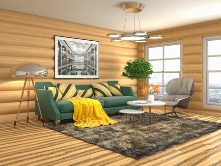 Interior of the living room. 3D illustrationの写真素材