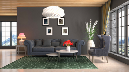 Interior of the living room. 3D illustrationの写真素材