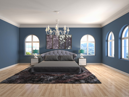 Bedroom interior. 3d illustrationの写真素材