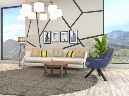 Interior of the living room. 3D illustrationの写真素材