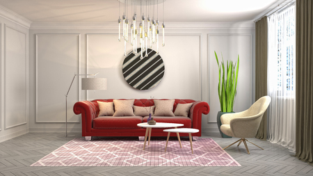 Interior of the living room. 3D illustrationの写真素材