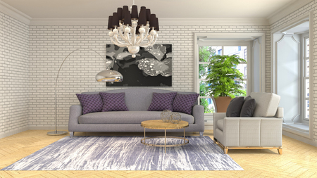 Interior of the living room. 3D illustrationの写真素材