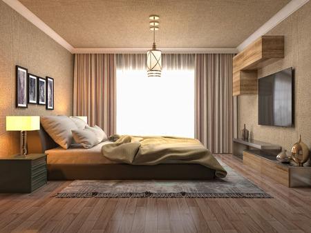 Bedroom interior. 3d illustrationの写真素材
