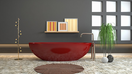 Bathroom interior. 3D illustrationの写真素材