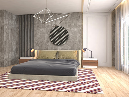 Bedroom interior. 3d illustrationの写真素材