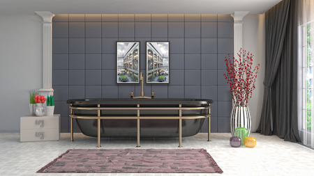 Bathroom interior. 3D illustrationの写真素材