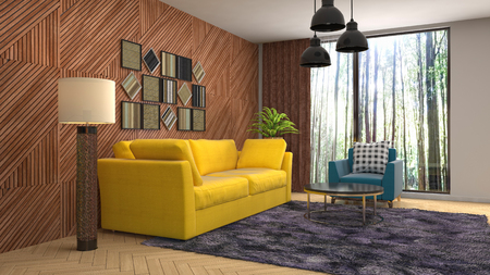 Interior of the living room. 3D illustrationの写真素材