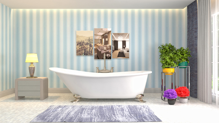Bathroom interior. 3D illustrationの写真素材