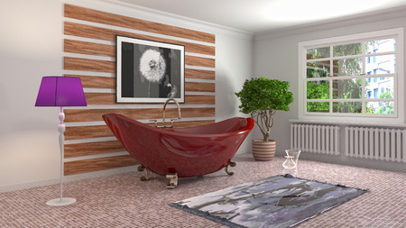 Bathroom interior. 3D illustrationの写真素材