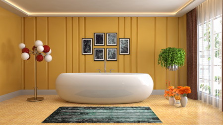 Bathroom interior. 3D illustrationの写真素材