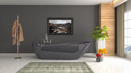 Bathroom interior. 3D illustrationの写真素材