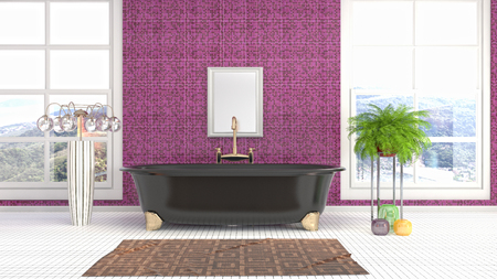Bathroom interior. 3D illustrationの写真素材