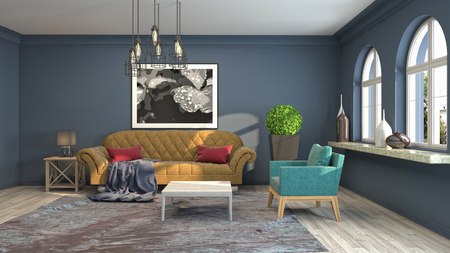 Interior of the living room. 3D illustrationの写真素材