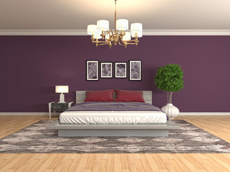 Bedroom interior. 3d illustrationの写真素材