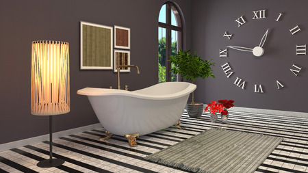Bathroom interior. 3D illustrationの写真素材