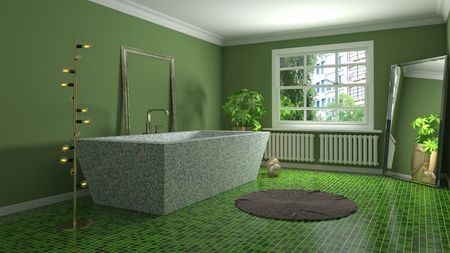 Bathroom interior. 3D illustrationの写真素材