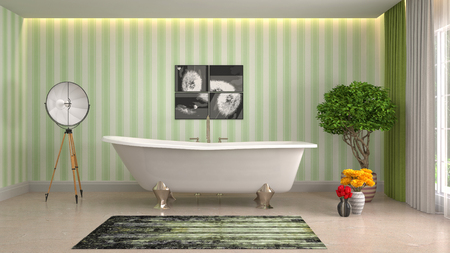 Bathroom interior. 3D illustrationの写真素材