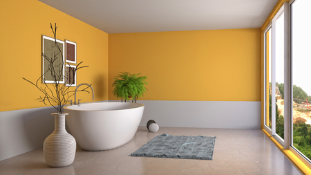 Bathroom interior. 3D illustrationの写真素材