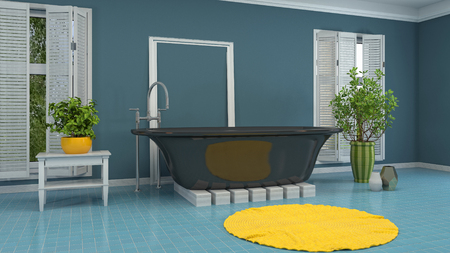 Bathroom interior. 3D illustrationの写真素材