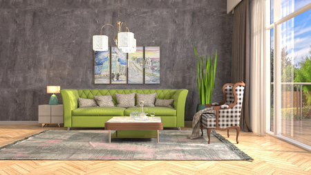 Interior of the living room. 3D illustrationの写真素材