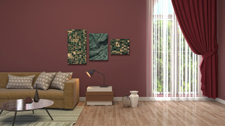 Interior of the living room. 3D illustration