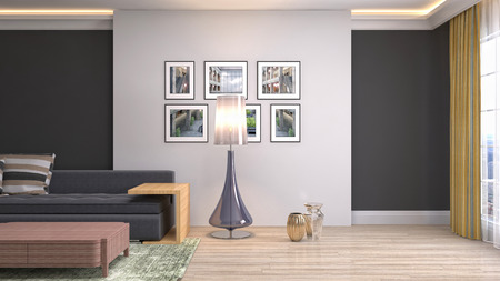 Interior of the living room. 3D illustration