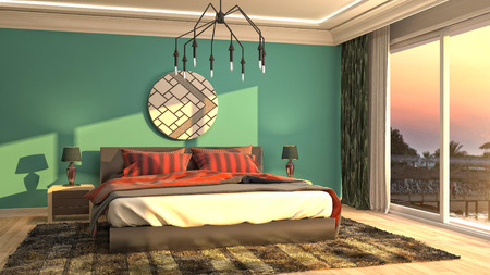 Bedroom interior. 3d illustration