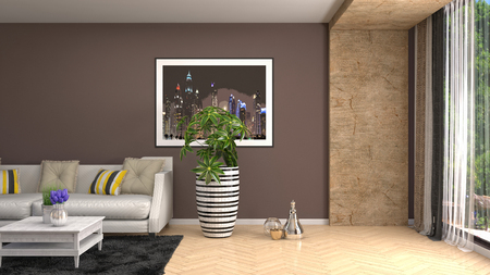Interior of the living room. 3D illustrationの写真素材