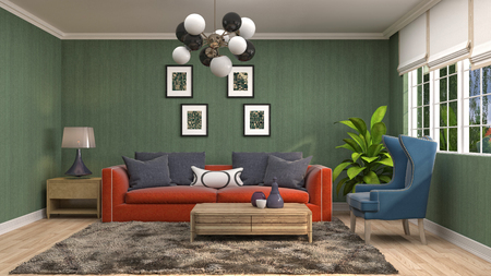 Interior of the living room. 3D illustrationの写真素材