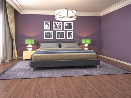 Bedroom interior. 3d illustrationの写真素材