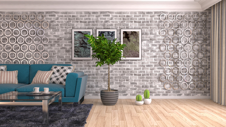 Interior of the living room. 3D illustrationの写真素材
