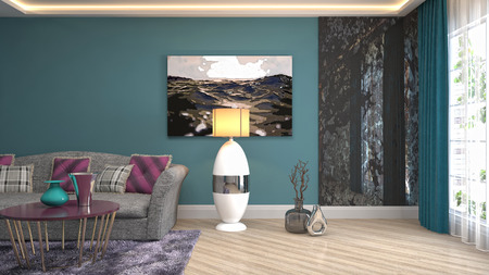 Interior of the living room. 3D illustrationの写真素材