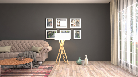 Interior of the living room. 3D illustrationの写真素材