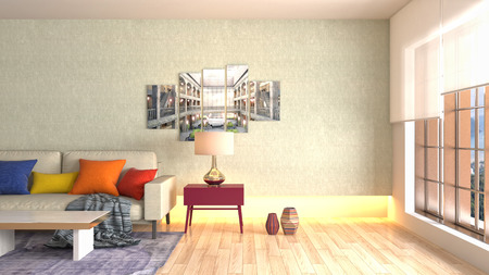 Interior of the living room. 3D illustrationの写真素材