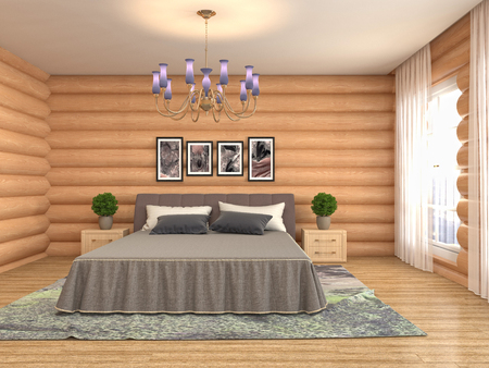 Bedroom interior. 3d illustrationの写真素材