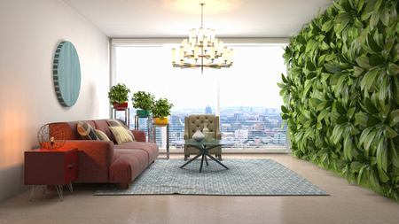 Interior of the living room. 3D illustrationの写真素材