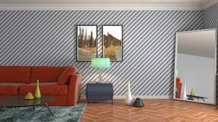 Interior of the living room. 3D illustrationの写真素材