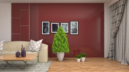 Interior of the living room. 3D illustrationの写真素材