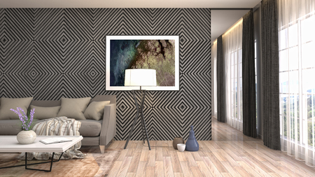 Interior of the living room. 3D illustrationの写真素材