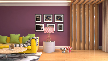 Interior of the living room. 3D illustrationの写真素材