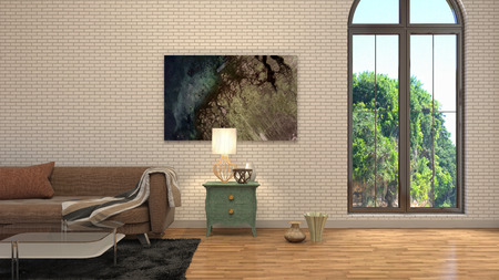 Interior of the living room. 3D illustration