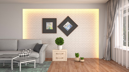 Interior of the living room. 3D illustrationの写真素材