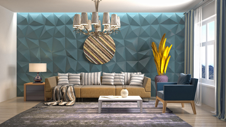 Interior of the living room. 3D illustrationの写真素材
