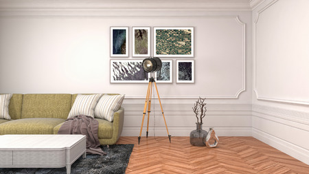 Interior of the living room. 3D illustrationの写真素材